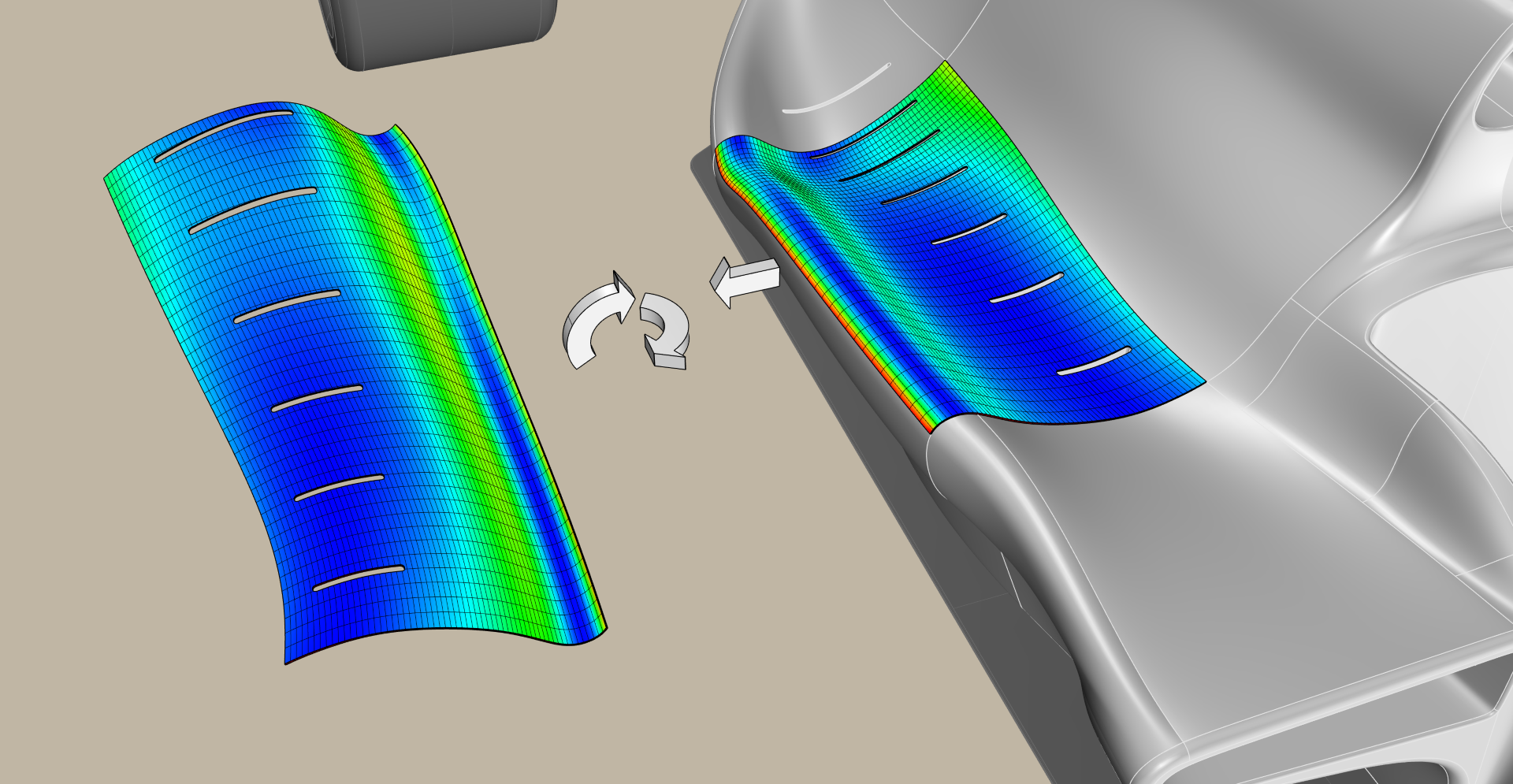 target and oriented geometry - wall angle visualization